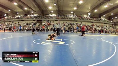 70 lbs Semifinal - Gunner Singleton, Kirksville Wrestling Club-AA vs Odin Smalley, Open Mats Wrestling Club-AAA