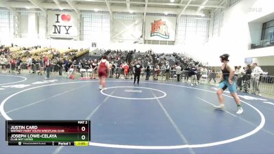 190 lbs Cons. Round 1 - Joseph Lowe-Celaya, Club Not Listed vs Justin Card, Whitney Point Youth Wrestling Club