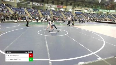 120 lbs Consi Of 4 - Hudson Mazur, Pagosa Pirates vs Elijah Martinez, Longmont