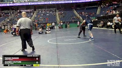 4A 285 lbs Champ. Round 1 - Damien Couture, Hickory Ridge vs Tafari Parker, Hoke County