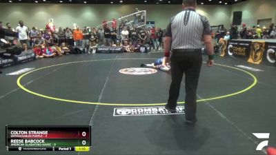 72 lbs Finals (8 Team) - Reese Babcock, American Gladiators-Havoc vs Colton Strange, Untouchables Purple