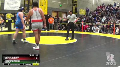 250 lbs Quarterfinal - Jeremiah Reedy, Ukiah WC vs Mateo Jimenez, Snake Pit Wrestling