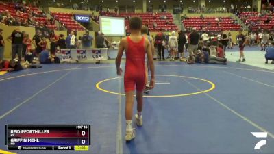 86 lbs Quarterfinal - Reid Pfortmiller, KS vs Griffin Mehl, MO