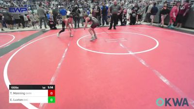 100 lbs Quarterfinal - Tatton Manning, Barnsdall Youth Wrestling vs Emerson Luxton, Bartlesville Wrestling Club