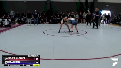 112 lbs Quarterfinal - MacKenzie Allcroft, FL vs Ramona Reinitz, WA