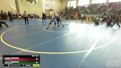 287 Boys Cons. Round 5 - Jack Andrews, San Pasqual vs Lance Briseno, West Hills