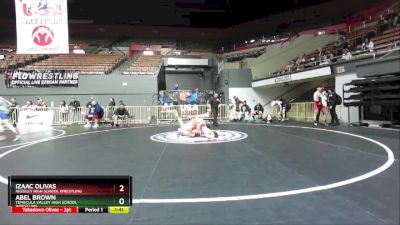 144 lbs Champ. Round 1 - Izaac Olivas, Reedley High School Wrestling vs Abel Brown, Temecula Valley High School Wrestling