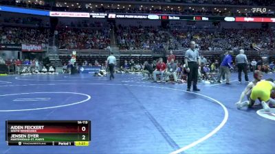 1A-113 lbs Cons. Round 3 - Aiden Feickert, South Winneshiek vs Jensen Dyer, Martensdale-St. Marys