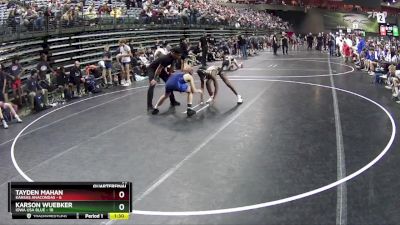 95 lbs Quarterfinals (8 Team) - Karson Wuebker, Iowa USA Blue vs Tayden Mahan, Kansas Anacondas