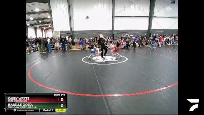 87 lbs Quarterfinal - Casey Watts, Toro World Club vs Isabelle Goedl, Steelclaw Wrestling Club