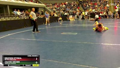 95 lbs Cons. Round 2 - Colton Archer, Yankton Jr Bucks vs Grayson Styskal, Big Red Wrestling