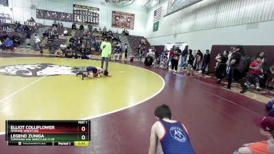 63 lbs Semifinal - Elliot Colliflower, Spokane Wrestling vs Legend Zuniga, Toppenish USA Wrestling Club