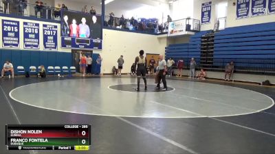 285 lbs Quarterfinal - Dishon Nolen, Eureka vs Franco Fontela, Dubuque