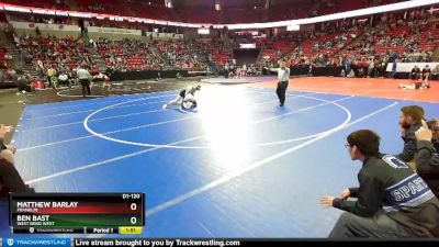 D1-120 lbs Champ. Round 1 - Ben Bast, West Bend West vs Matthew Barlay, Franklin