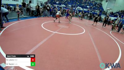 75 lbs Semifinal - Brantley Lewis, Mustang Bronco Wrestling Club vs Braxtyn Taylor, Clinton Youth Wrestling