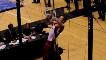 NCAA Mens Team Finals : Steven Legendre (Oklahoma University) on the Still Rings