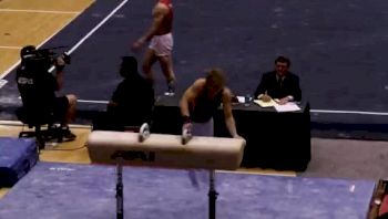 NCAA Mens Team Finals : Cameron Rogers (University of Illinois) on the Pommel Horse