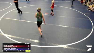 105-116 lbs Round 1 - Aysa Brekke, Barbarian Wrestling Club vs Isabella Jensen, Apple Valley Wrestling Club