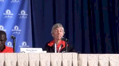 Joan Beniot Samuelson at press conference at 2011 Boston Marathon