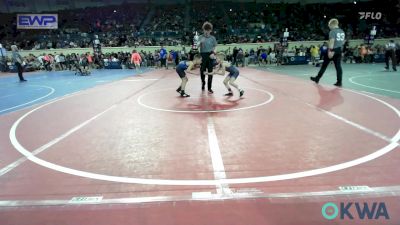 58 lbs Consi Of 16 #2 - Maverick Higgins, Choctaw Ironman Youth Wrestling vs Jaxson Dilbeck, Woodland Wrestling Club