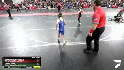 63 lbs Cons. Round 2 - Croix Pauli, Poynette Panther Youth Wrestli vs Bowdy Bontreger, Lancaster Wrestling Club