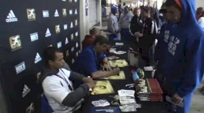 Jim Ryun & Moe Greene @ autograph table 2011 Kansas Relays