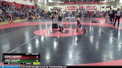 90 lbs Quarterfinal - LeRoy Haaland, Le Sueur Henderson vs Kyson Sundberg, Sioux Valley Wrestling