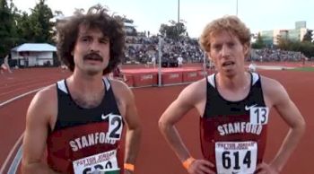 JT Sullivan and Ben Johnson after 848 steeple 2011 Payton Jordan Invitational