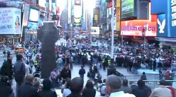 Times Square from the stair top