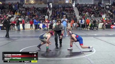 90 lbs Champ. Round 1 - Kayden WIscombe, Trailhands vs Brinley Matthias, Sabetha