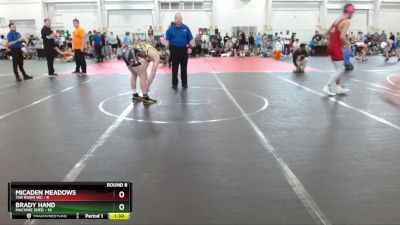 132 lbs Round 8 (10 Team) - Brady Hand, Machine Shed vs Micaden Meadows, Tar River WC