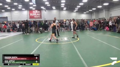 86 lbs Cons. Round 5 - Kaz Apple, Powhatan Youth Wrestling Club vs Mason Smith, Hanover Hawkeye Youth Wrestlin