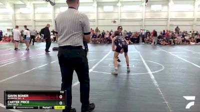 113 lbs Round 5 (8 Team) - Gavin Boner, Glasgow WA vs Carter Price, Ohio Gold