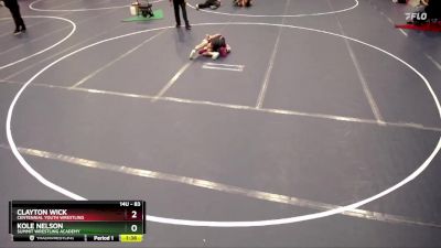 83 lbs Cons. Semi - Clayton Wick, Centennial Youth Wrestling vs Kole Nelson, Summit Wrestling Academy