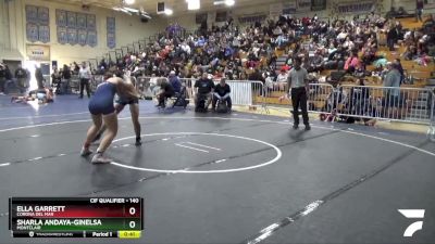 140 lbs Cons. Round 2 - Ella Garrett, Corona Del Mar vs Sharla Andaya-Ginelsa, Montclair