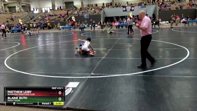 75 lbs Quarterfinal - Blaine Ruth, Eagle Talon vs Matthew Leiby, Blackman Wrestling Club