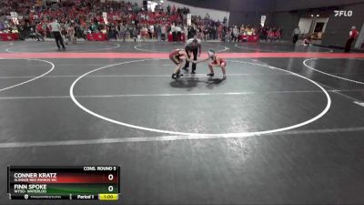 100 lbs Cons. Round 5 - Finn Spoke, WYSO- Waterloo vs Conner Kratz, Slinger Red Rhinos WC