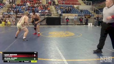 220 lbs Champ. Round 1 - Ryzon Allery, Turtle Mountain vs Gage Brewer, Fargo Davies