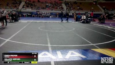 D1-120 lbs Champ. Round 1 - Malachi Aispuro, Sunnyslope vs Owen Proper, Marana