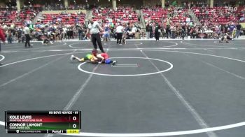 61 lbs Champ. Round 1 - Kole Lewis, Hugoton Wrestling Club vs Connor Lamont, Sunflower Kids