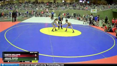 55 lbs Round 2 - Abigail Raven, Harrisburg Mat Club vs Haidyn Williams, Hermiston Wrestling