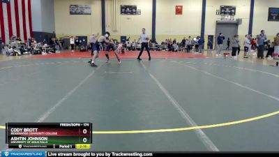 174 lbs Champ. Round 2 - Cody Brott, Ridgewater Community College vs Ashtin Johnson, University Of Sioux Falls