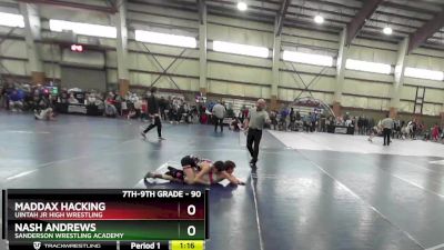 90 lbs Cons. Round 4 - Maddax Hacking, Uintah Jr High Wrestling vs Nash Andrews, Sanderson Wrestling Academy