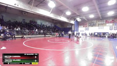 132 lbs Cons. Round 2 - Hector Cabrera, La Quinta vs Triston Valadez, Palm Desert