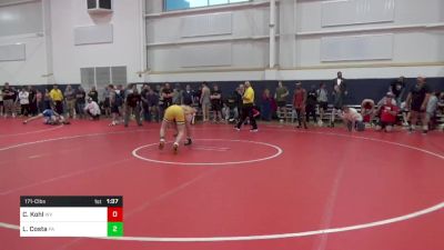 171-C lbs Quarterfinal - Carson Kohl, WV vs Liam Costa, PA