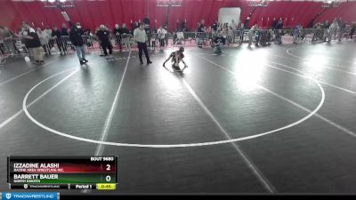 55-58 lbs Round 3 - Barrett Bauer, North Dakota vs Izzadine Alashi, Racine Area Wrestling Inc.