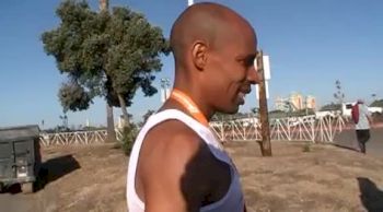 Meb Keflezighi after 1st place 62:38 at 2011 San Diego Rock 'n' Roll Half-Marathon