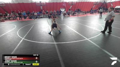 98 lbs Cons. Round 2 - Brody Wade, Pardeeville Boys Club Youth Wrestling vs Jordy Bowe, CrassTrained: Weigh In Club