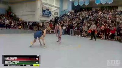 157 lbs Quarterfinal - Luke Bender, Cape Henlopen H S vs Cody Layfield, Sussex Central H S