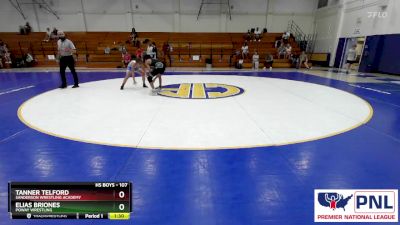 107 lbs Round 2 - Tanner Telford, Sanderson Wrestling Academy vs Elias Briones, Poway Wrestling